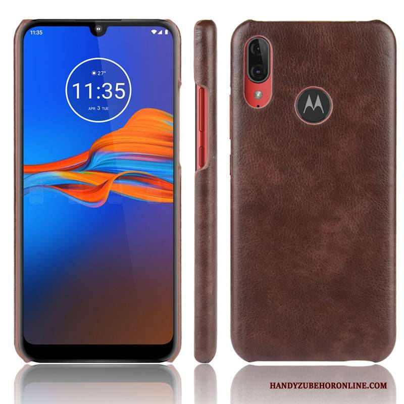 Hülle Moto E6 Plus Leder Rot Qualität, Case Moto E6 Plus Schutz