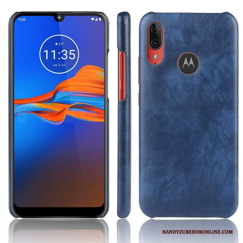 Hülle Moto E6 Plus Leder Rot Qualität, Case Moto E6 Plus Schutz