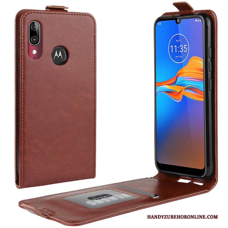 Hülle Moto E6 Plus Lederhülle Handyhüllen Anti-sturz, Case Moto E6 Plus Folio