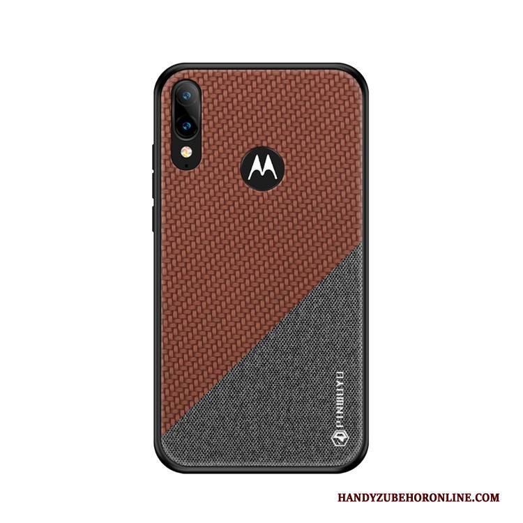 Hülle Moto E6 Plus Taschen Anti-sturz Muster, Case Moto E6 Plus Stoff Gelb