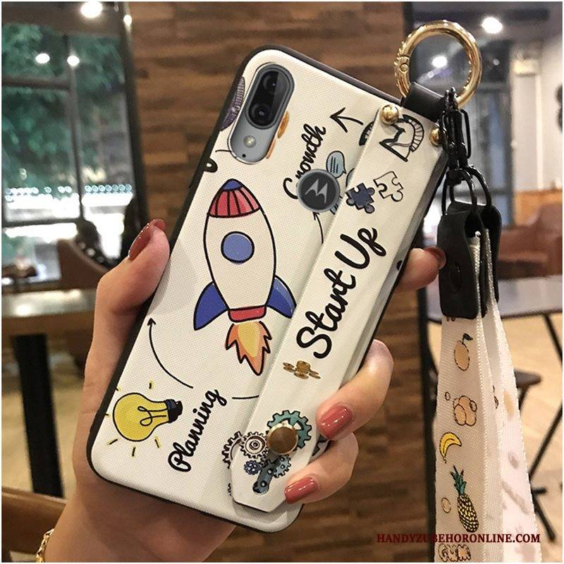 Hülle Moto E6 Plus Weiche Schlussverkauf Trend, Case Moto E6 Plus Karikatur Schwarz Handyhüllen