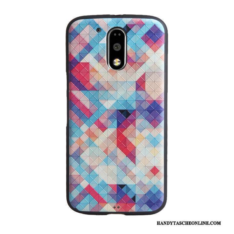 Hülle Moto G4 Play Karikatur Trend Blau, Case Moto G4 Play Schutz Handyhüllen