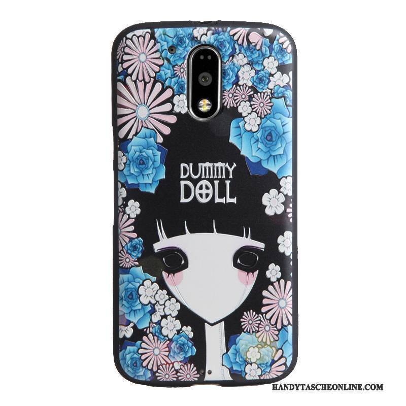 Hülle Moto G4 Play Karikatur Trend Blau, Case Moto G4 Play Schutz Handyhüllen