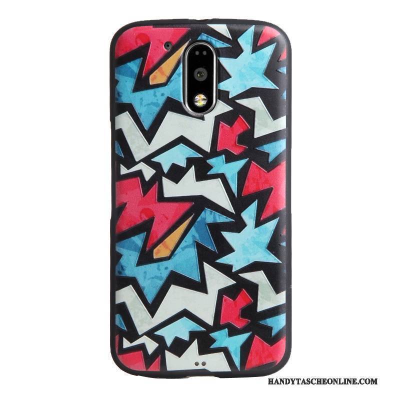 Hülle Moto G4 Play Karikatur Trend Blau, Case Moto G4 Play Schutz Handyhüllen