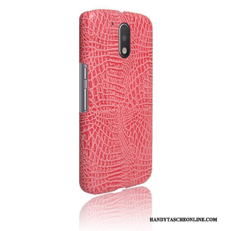 Hülle Moto G4 Play Leder Rot Anti-sturz, Case Moto G4 Play Schutz Qualität Schwer