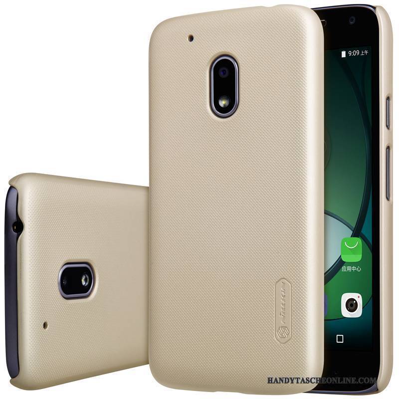 Hülle Moto G4 Play Schutz Rot Gold, Case Moto G4 Play Handyhüllen Nubuck