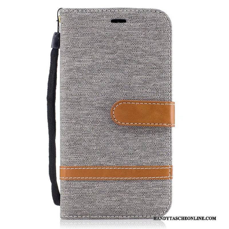 Hülle Moto G5 Folio Denim Trend, Case Moto G5 Geldbörse Rot