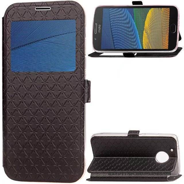 Hülle Moto G5 Lederhülle Muster Diamantform, Case Moto G5 Schutz Rot Anti-sturz