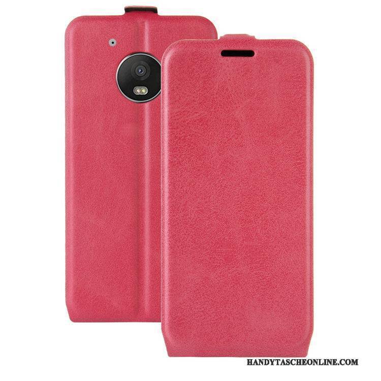 Hülle Moto G5 Lederhülle Rosa Karte, Case Moto G5 Folio Handyhüllen