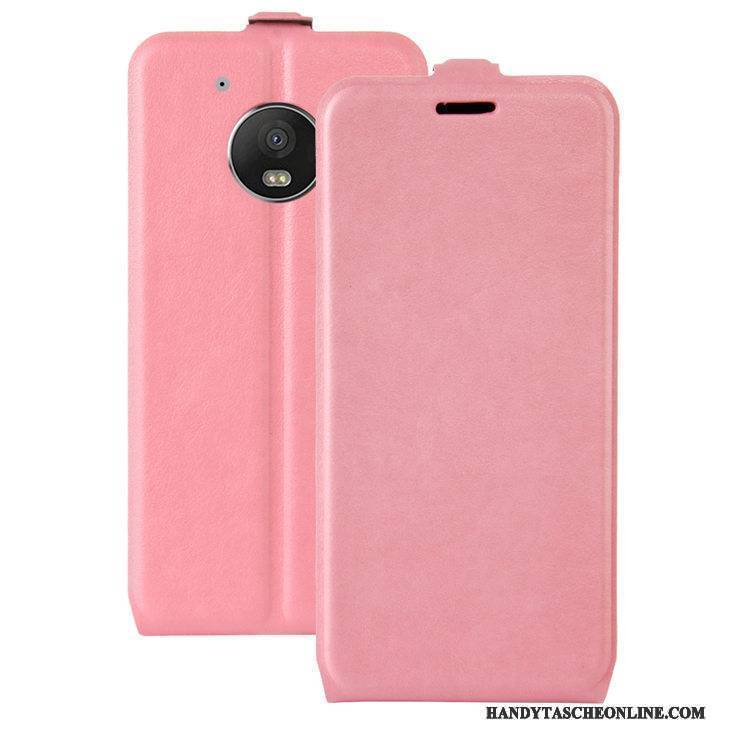 Hülle Moto G5 Lederhülle Rosa Karte, Case Moto G5 Folio Handyhüllen