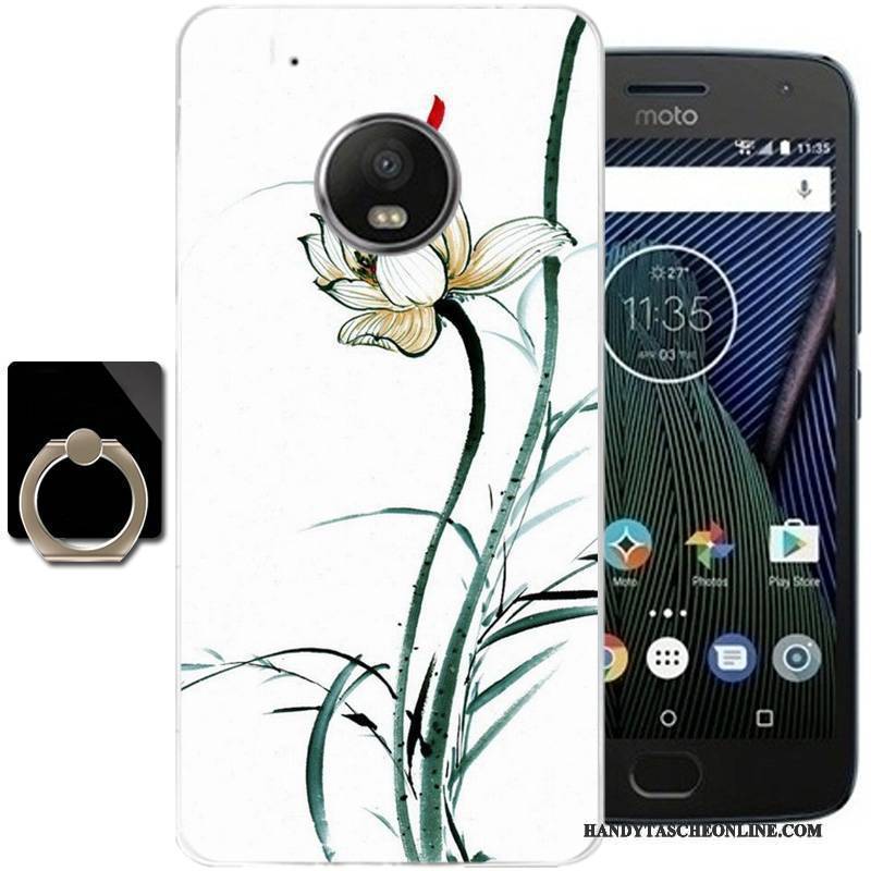 Hülle Moto G5 Plus Taschen Tinte Schwarz, Case Moto G5 Plus Weiche Wind Handyhüllen