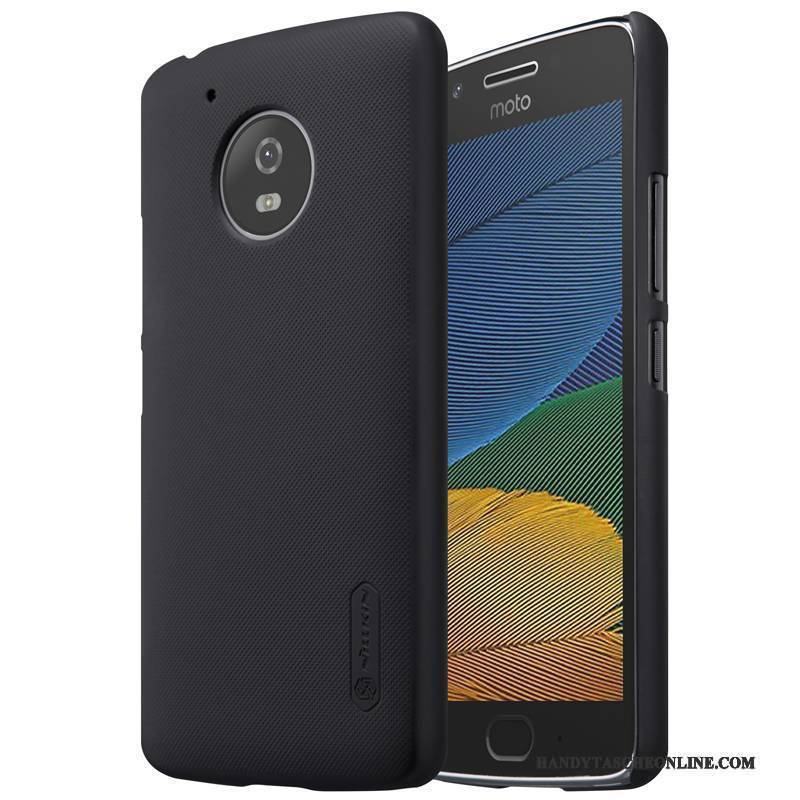 Hülle Moto G5 Schutz Gold Nubuck, Case Moto G5 Anti-sturz Schwarz