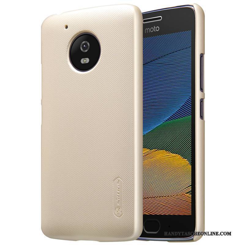 Hülle Moto G5 Schutz Gold Nubuck, Case Moto G5 Anti-sturz Schwarz