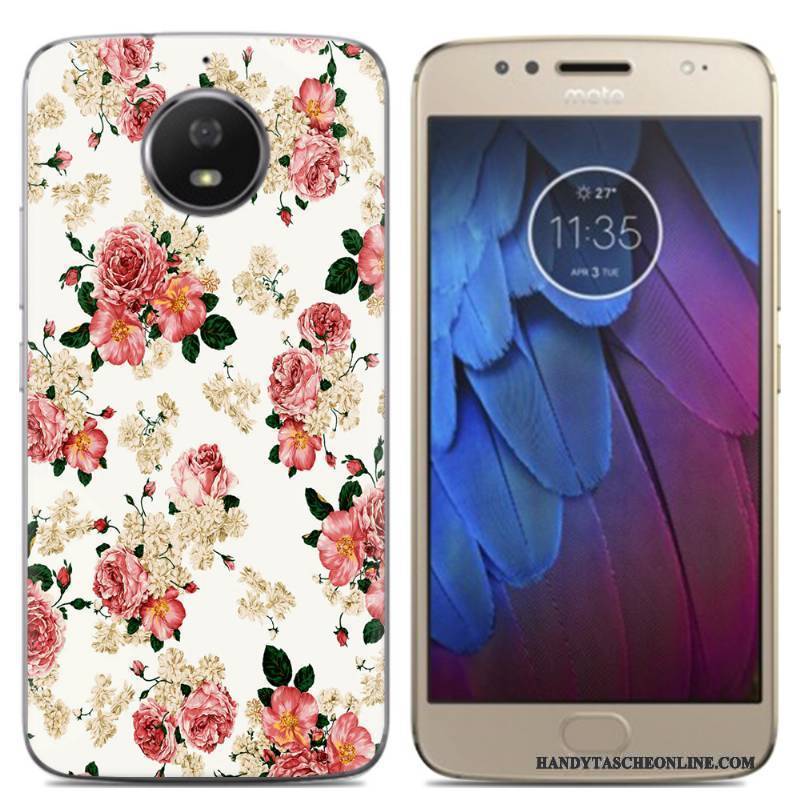 Hülle Moto G5s Karikatur Handyhüllen Rosa, Case Moto G5s Taschen Anti-sturz