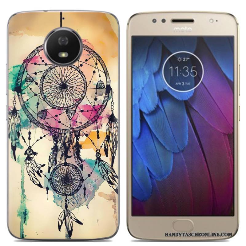 Hülle Moto G5s Karikatur Handyhüllen Rosa, Case Moto G5s Taschen Anti-sturz