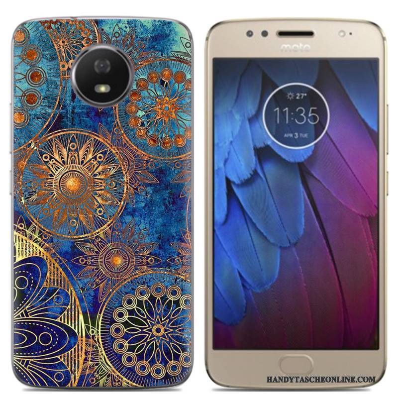 Hülle Moto G5s Karikatur Handyhüllen Rosa, Case Moto G5s Taschen Anti-sturz