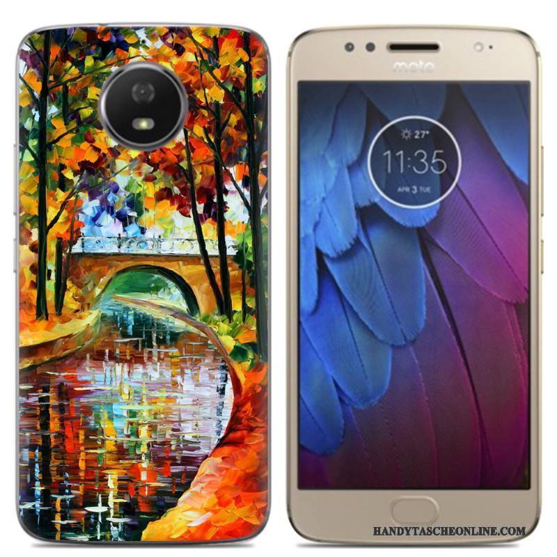 Hülle Moto G5s Karikatur Handyhüllen Rosa, Case Moto G5s Taschen Anti-sturz