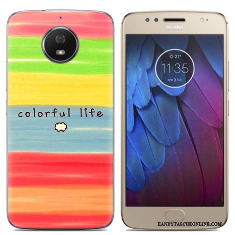 Hülle Moto G5s Karikatur Handyhüllen Rosa, Case Moto G5s Taschen Anti-sturz