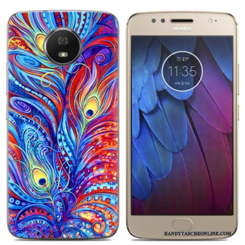 Hülle Moto G5s Karikatur Handyhüllen Rosa, Case Moto G5s Taschen Anti-sturz