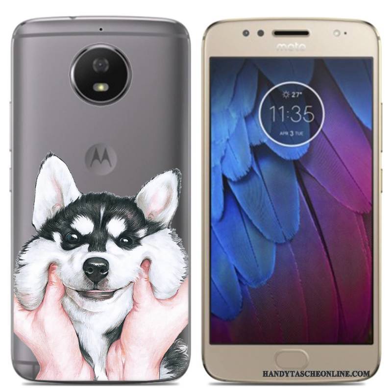 Hülle Moto G5s Karikatur Handyhüllen Rosa, Case Moto G5s Taschen Anti-sturz