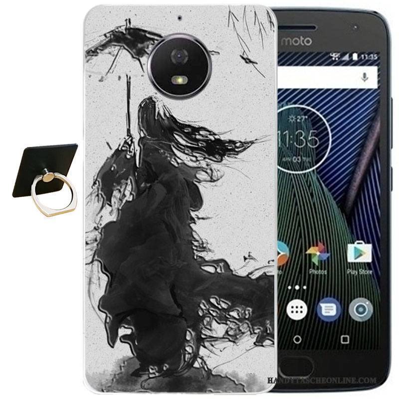 Hülle Moto G5s Plus Karikatur Wind Handyhüllen, Case Moto G5s Plus Retro Schwarz