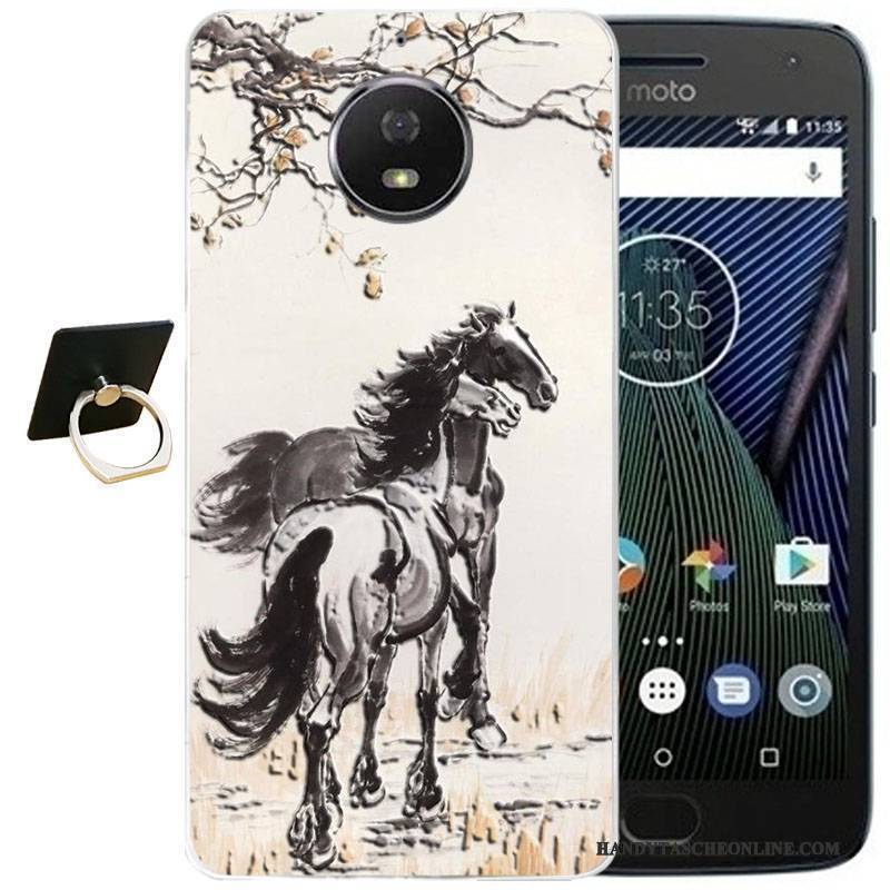 Hülle Moto G5s Plus Karikatur Wind Handyhüllen, Case Moto G5s Plus Retro Schwarz