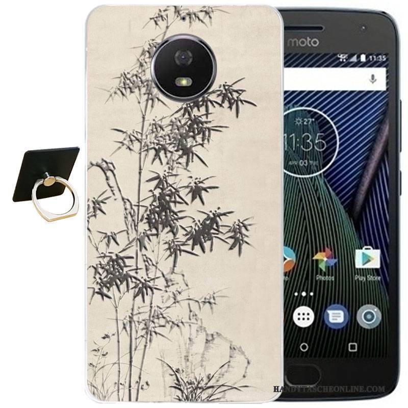 Hülle Moto G5s Plus Karikatur Wind Handyhüllen, Case Moto G5s Plus Retro Schwarz