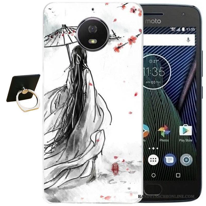 Hülle Moto G5s Plus Karikatur Wind Handyhüllen, Case Moto G5s Plus Retro Schwarz