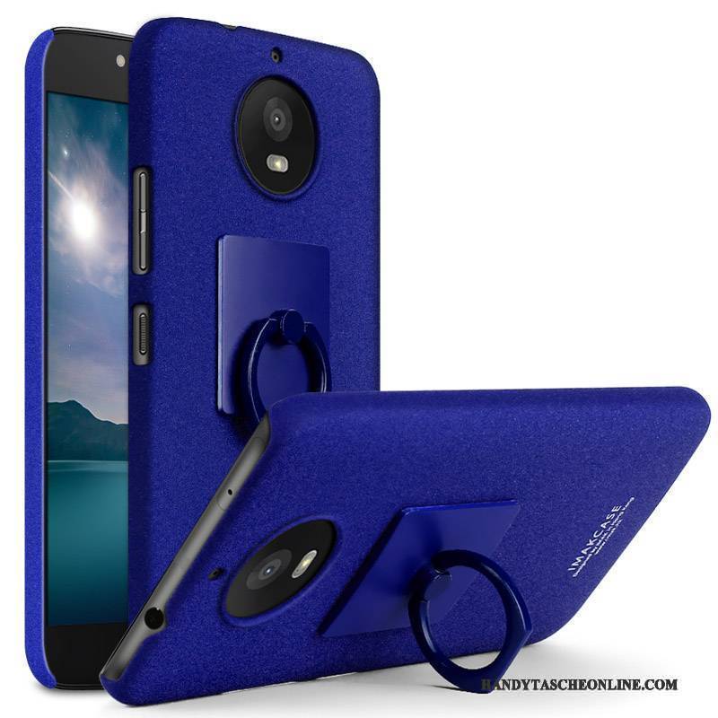 Hülle Moto G5s Plus Schutz Nubuck Handyhüllen, Case Moto G5s Plus Blau Ring