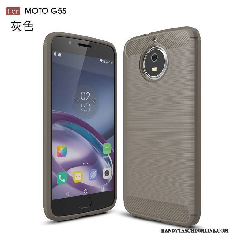 Hülle Moto G5s Schutz Trend Handyhüllen, Case Moto G5s Silikon Schwarz Seide