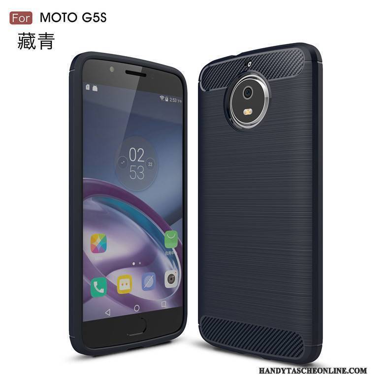 Hülle Moto G5s Schutz Trend Handyhüllen, Case Moto G5s Silikon Schwarz Seide