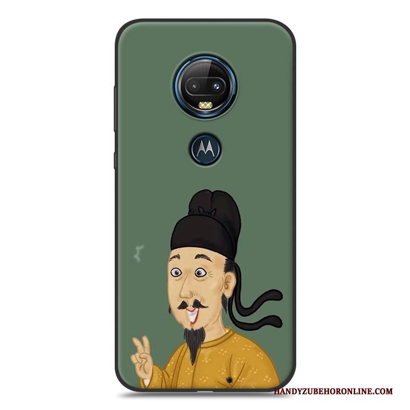 Hülle Moto G7 Karikatur Gelb Nubuck, Case Moto G7 Silikon Handyhüllen Schwarz