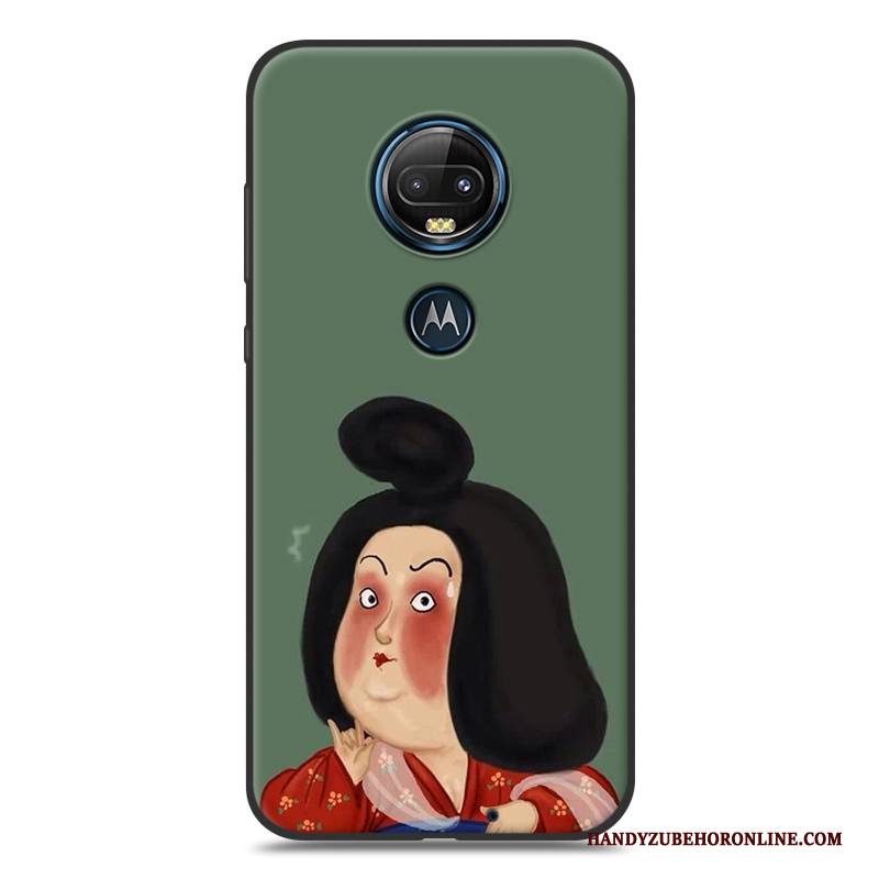 Hülle Moto G7 Karikatur Gelb Nubuck, Case Moto G7 Silikon Handyhüllen Schwarz