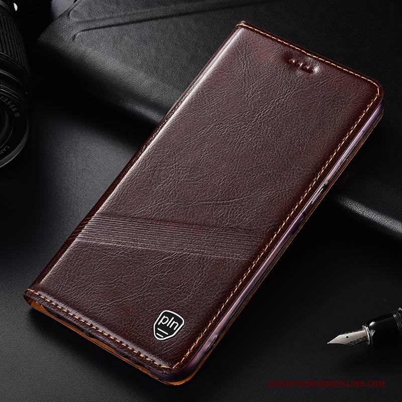 Hülle Moto G7 Play Leder Braun Europa, Case Moto G7 Play Lederhülle Muster