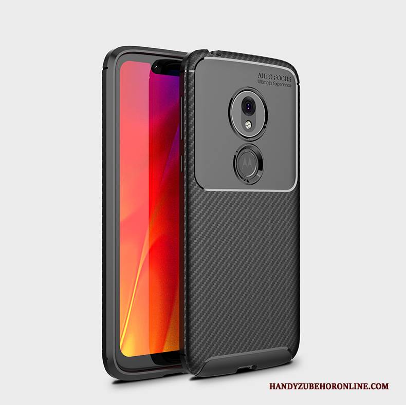 Hülle Moto G7 Play Weiche Blau Anti-sturz, Case Moto G7 Play Silikon Faser Handyhüllen