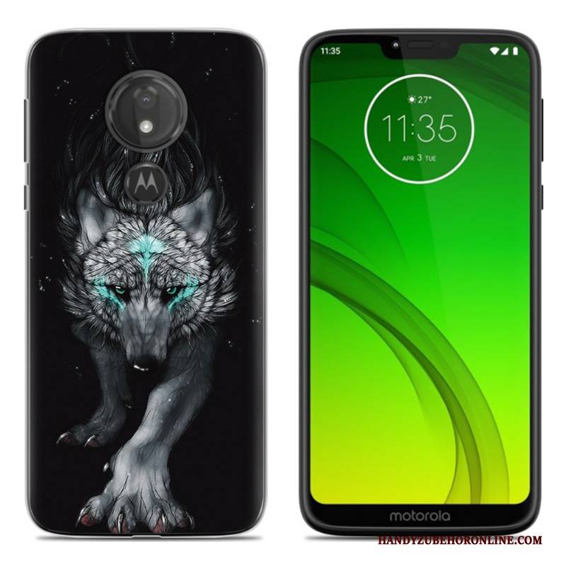 Hülle Moto G7 Play Weiche Persönlichkeit Schwarz, Case Moto G7 Play Kreativ Handyhüllen