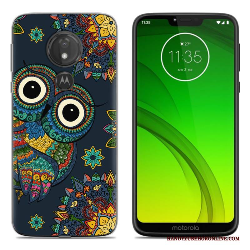 Hülle Moto G7 Play Weiche Persönlichkeit Schwarz, Case Moto G7 Play Kreativ Handyhüllen