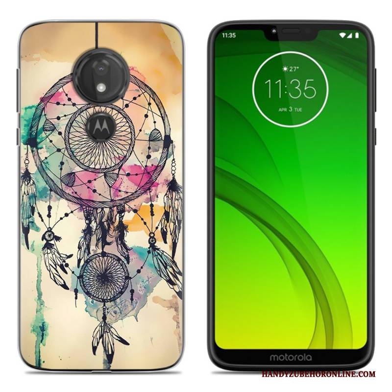 Hülle Moto G7 Play Weiche Persönlichkeit Schwarz, Case Moto G7 Play Kreativ Handyhüllen