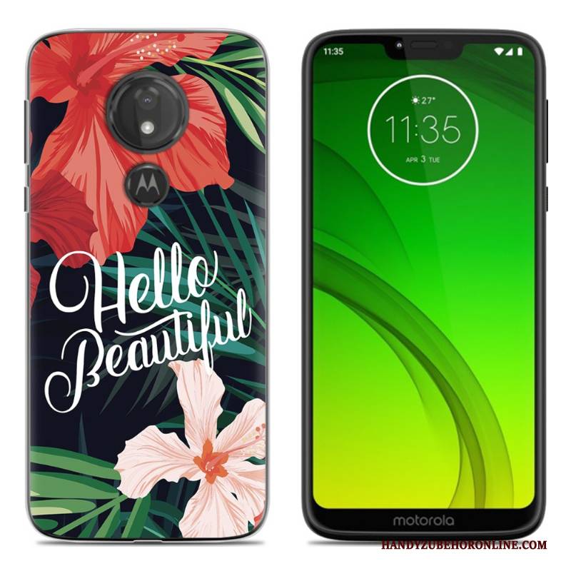 Hülle Moto G7 Play Weiche Persönlichkeit Schwarz, Case Moto G7 Play Kreativ Handyhüllen