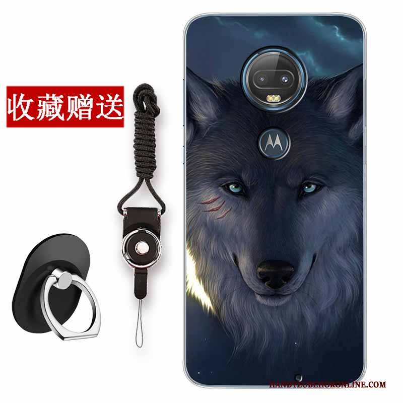 Hülle Moto G7 Plus Retro Anti-sturz Handyhüllen, Case Moto G7 Plus Mode Weiß Chinesische Art