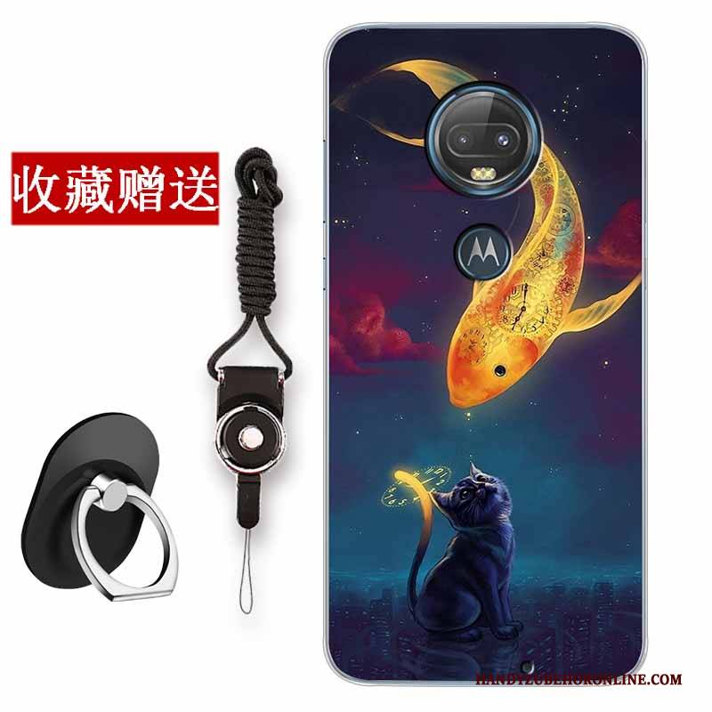 Hülle Moto G7 Plus Retro Anti-sturz Handyhüllen, Case Moto G7 Plus Mode Weiß Chinesische Art