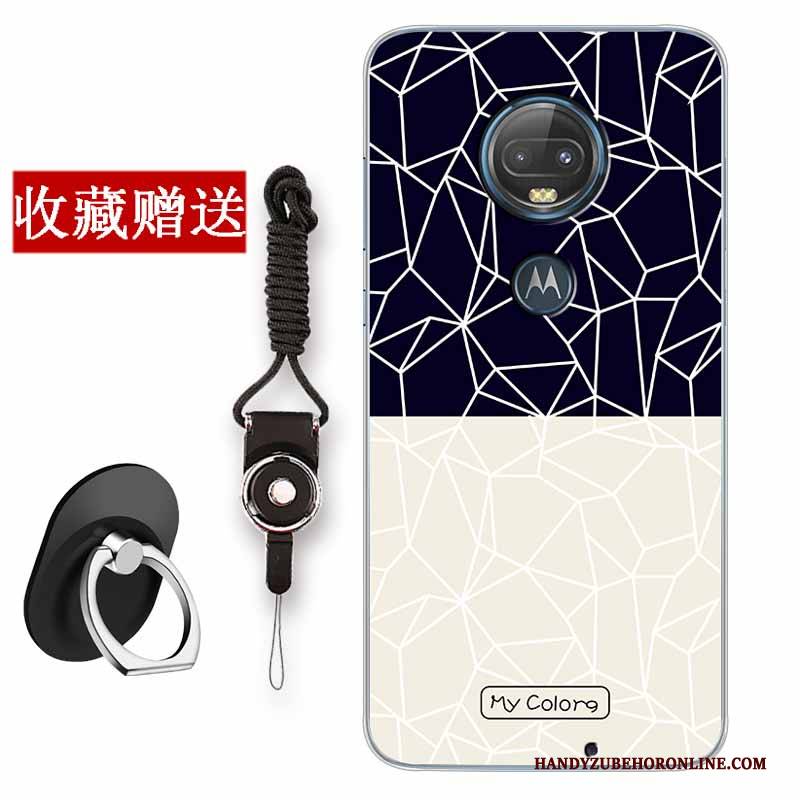 Hülle Moto G7 Plus Retro Anti-sturz Handyhüllen, Case Moto G7 Plus Mode Weiß Chinesische Art