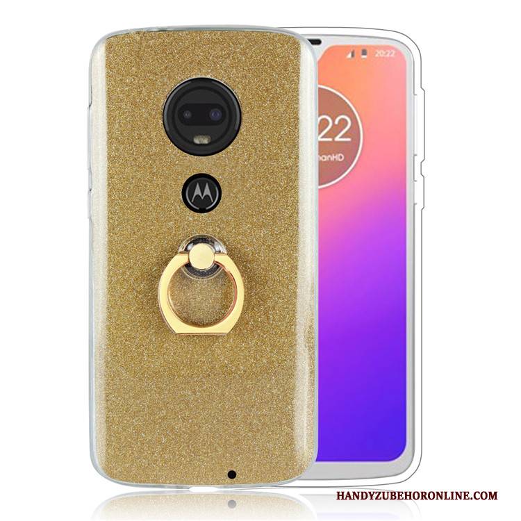 Hülle Moto G7 Plus Schutz Ring Gold, Case Moto G7 Plus Business Handyhüllen