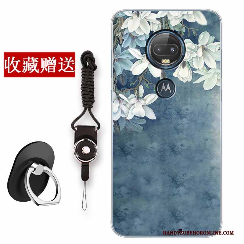 Hülle Moto G7 Plus Taschen Rosa Einfach, Case Moto G7 Plus Silikon Kunst Chinesische Art