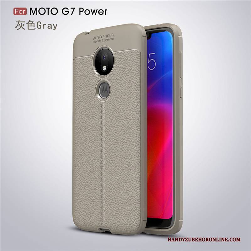 Hülle Moto G7 Power Leder Anti-sturz Muster, Case Moto G7 Power Silikon Persönlichkeit Rot