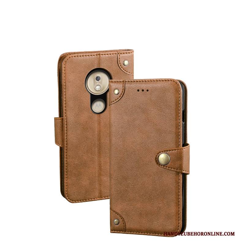 Hülle Moto G7 Power Lederhülle Muster Wind, Case Moto G7 Power Folio Gold Europa