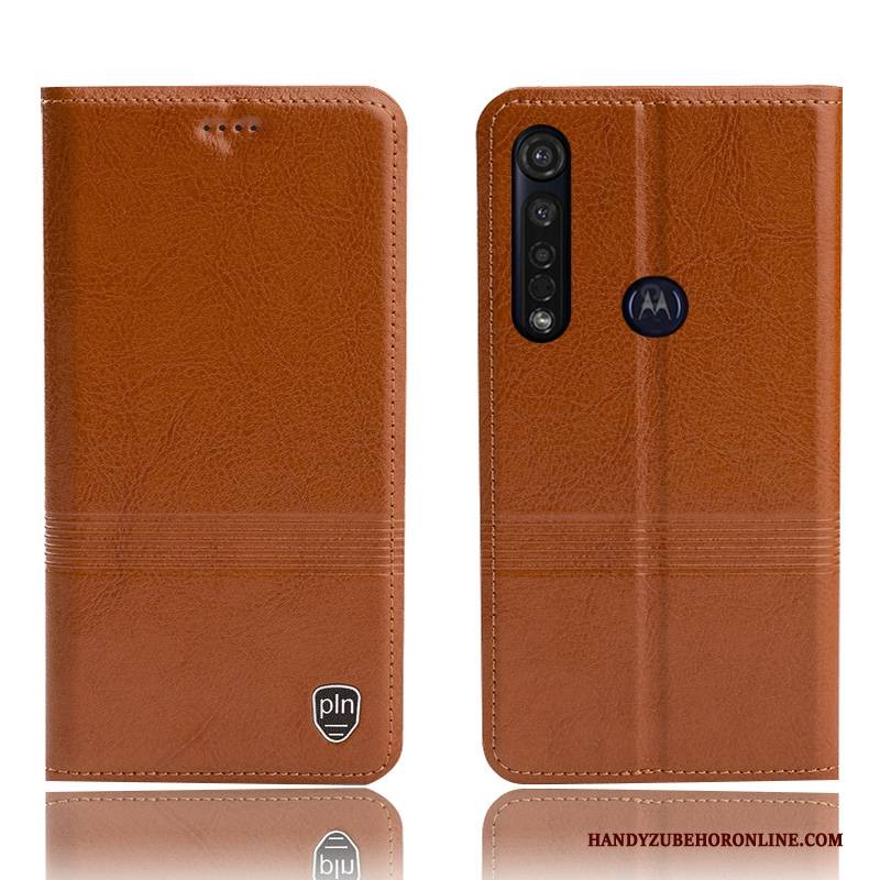 Hülle Moto G8 Plus Folio Rot Handyhüllen, Case Moto G8 Plus Taschen Anti-sturz