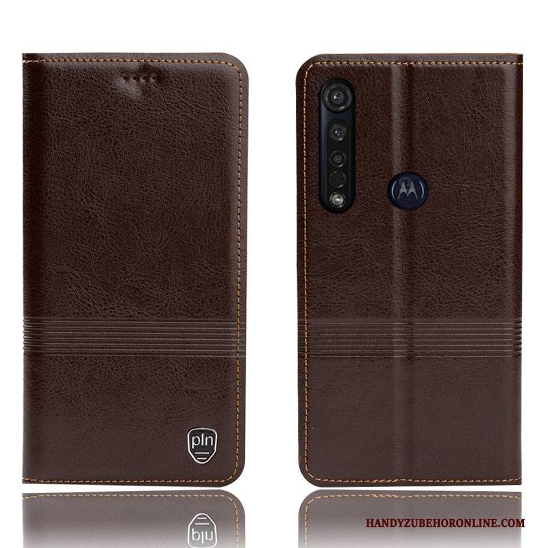 Hülle Moto G8 Plus Folio Rot Handyhüllen, Case Moto G8 Plus Taschen Anti-sturz