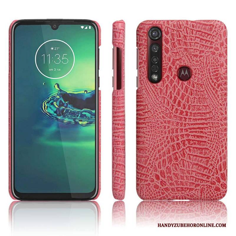 Hülle Moto G8 Plus Leder Handyhüllen Leichtgewicht, Case Moto G8 Plus Schutz Nubuck Schlank