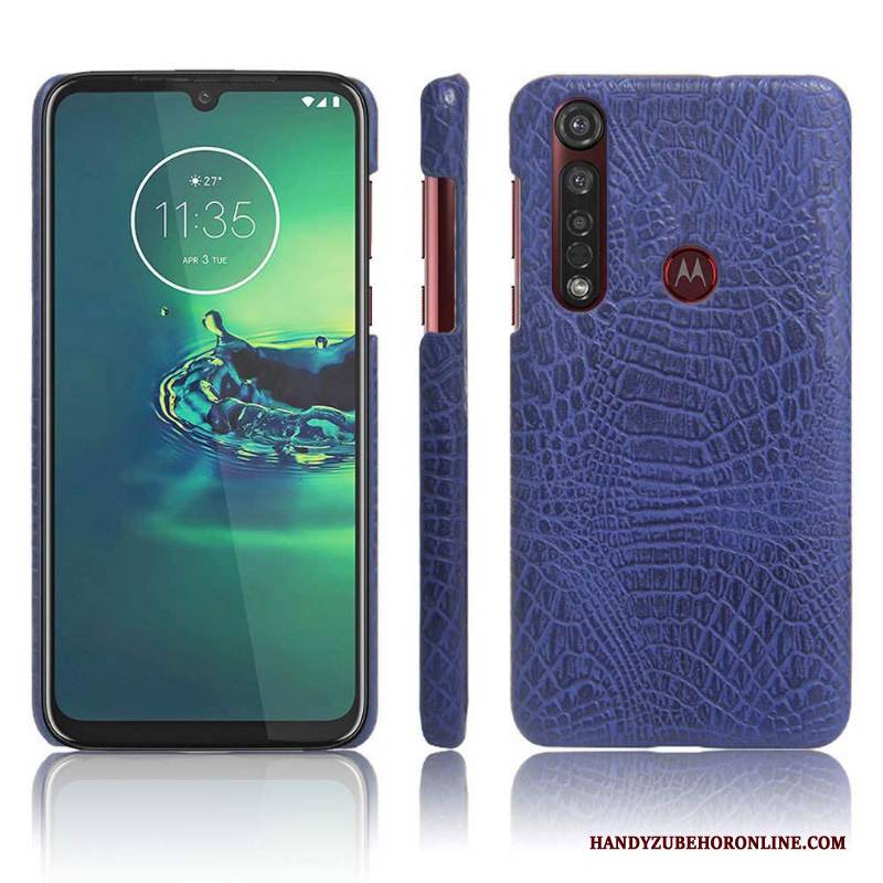 Hülle Moto G8 Plus Leder Handyhüllen Leichtgewicht, Case Moto G8 Plus Schutz Nubuck Schlank